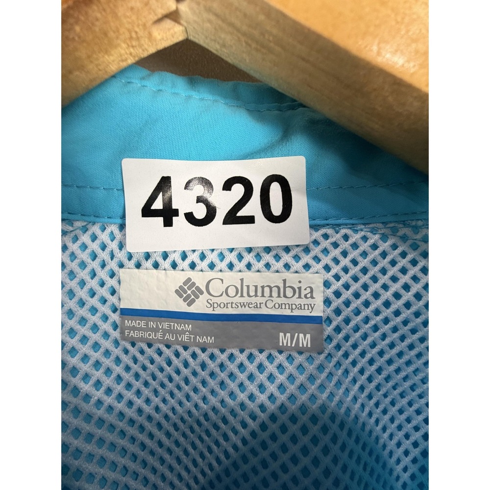 Columbia PFG Shirt Mens Medium Blue Omni-Shade Fishing Button Up Long Sleeve - Picture 3 of 9